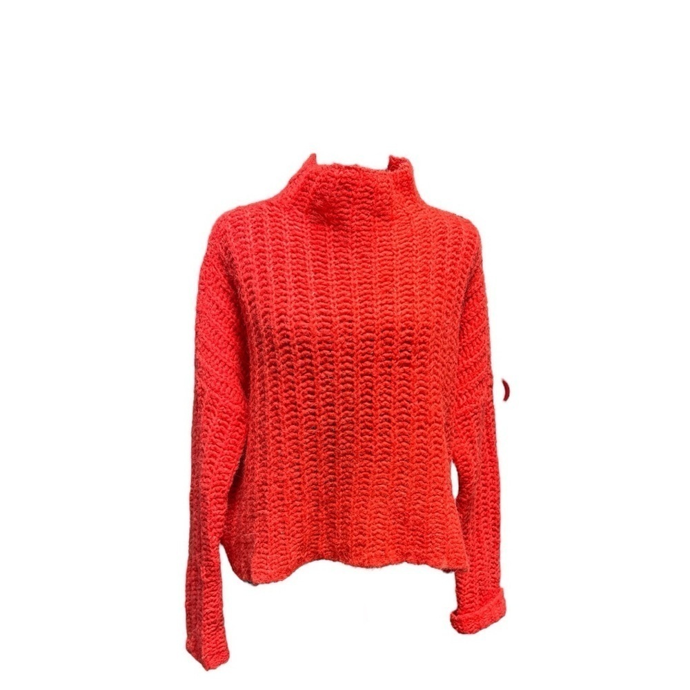 Aerie Chunky Knit Sweater Orange Bright Size Medium
